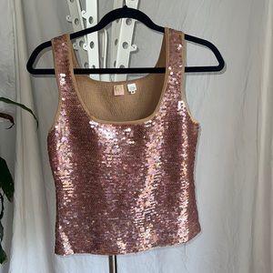 Gold Heart Sequence Tank